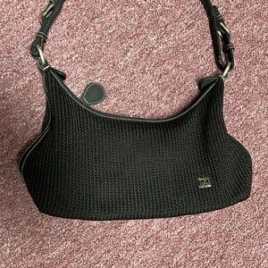 The Sak Crochet Knit Shoulder Bag Black